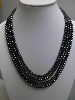 

100" Black Freshwater Pearl Necklace 6-7 mm - Beautiful!