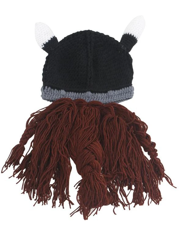 Мужская шапка голова Варвара Vagabond Viking Beanie Horn головные уборы ручной работы теплые вязаные вещи для зимы Праздничная Вечеринка крутая забавная шапка для косплея