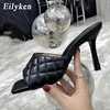 Eilyken Summer Women Mules Design slippers Sandals Square sole slides High heel 9CM Women shoes Summer Woman size 41 42 ► Photo 2/5