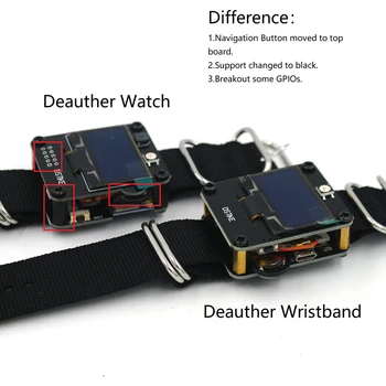 

DSTIKE Deauther Watch V1 Wearable WiFi ESP8266 Programmable Development Board with Watchband OLED display & a 3-way slide switch