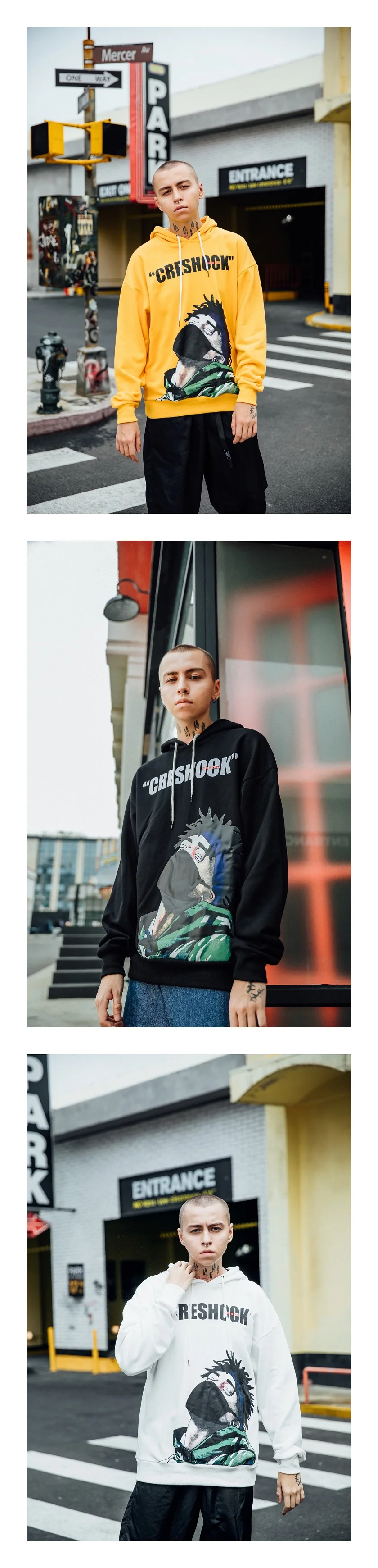 CAPRICE High Street Повседневные мужские толстовки с принтом зимняя Японская уличная одежда Harajuku Большие размеры толстовка с капюшоном мужская уличная одежда