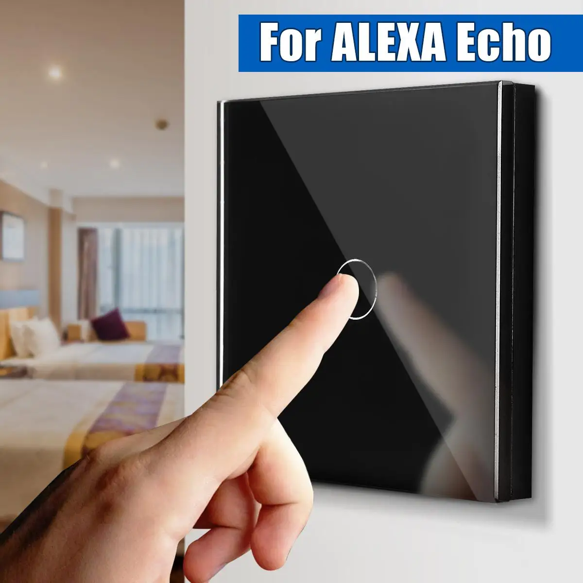 1 Gang 1 WIFI Smart Light Touch Wireless Remote Control Wall Switch Glass Panel Touch Switch for Alexa For echo for Google Home