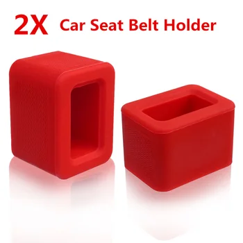 

2X Car Seat Belt Buckle Holder Fixation Soft Silicone Easy Installation Holds Seatbelt Receiver in Upright Position Universal