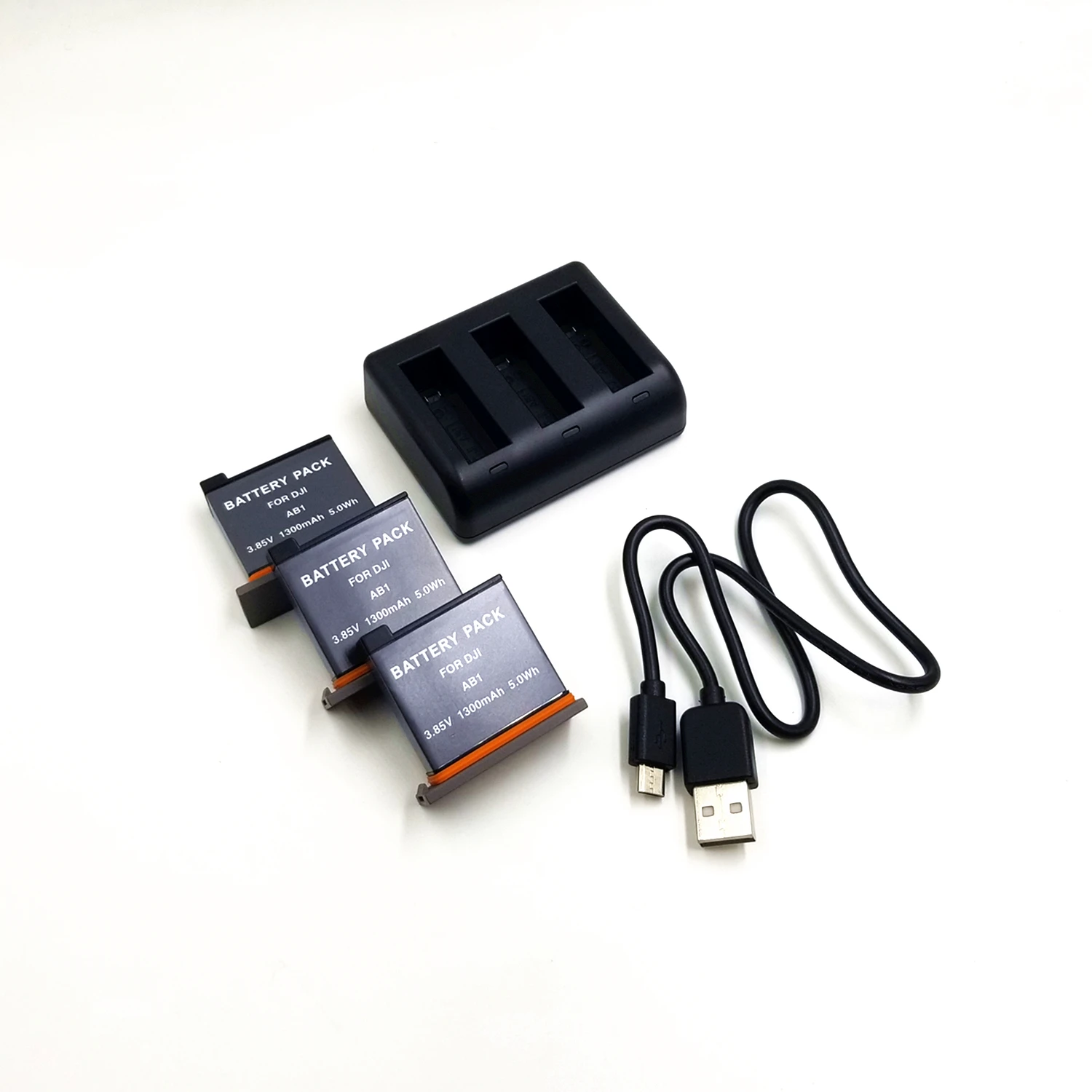 WHCYonline 3 шт 1300mAh AB1 AB-1 AB 1 Аккумулятор для камеры+ 1 зарядное устройство USB для экшн-камеры DJI Osmo