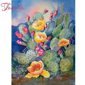 

TOUOILP ,full square diy Diamond Embroidery cactus 5D diy Diamond Painting Cross Stitch,Diamond Mosaic Pattern Rhinestones decor