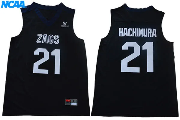 Новое поступление, высокое качество, NCAA Gonzaga Hachimura#21 футболка, спортивные майки, S-XXXL - Цвет: 2
