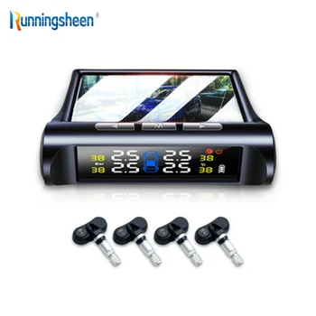 

Two Colors Car TPMS Tire Pressure Sensor Monitoring System Solar Power Digital LCD Display Security Alarm Systems Tyre Pressure