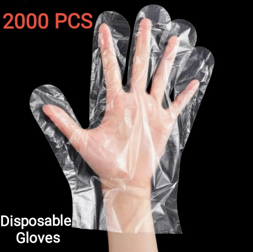 

2000Pcs Disposable Gloves Housework Clean Kitchen Food Plastic Gloves For Restaurant Kitchen Eco-friendly Waterproof PE Glove
