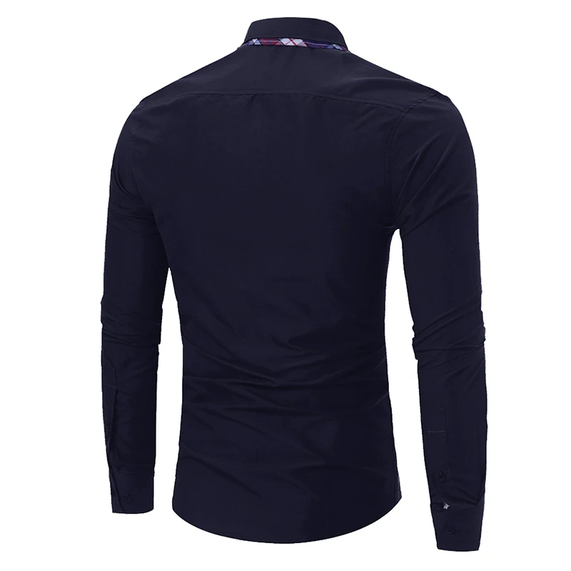 Мужская Повседневная рубашка Slim Fit Мужская Повседневная рубашка на пуговицах с длинным рукавом официальные сорочки мужская одежда