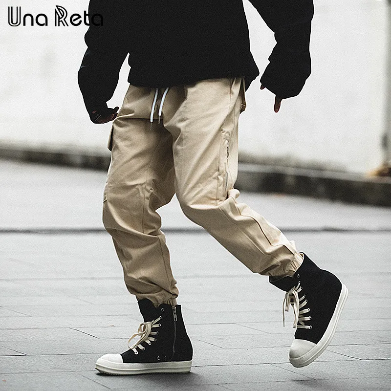 Style 7 Khaki Una Рета Man Брюки Новая мода уличная шить Цвет джоггеры хип-хоп длинные брюки Для мужчин упругие талии брюки-карго Для мужчин - Цвет: Style 7 Khaki