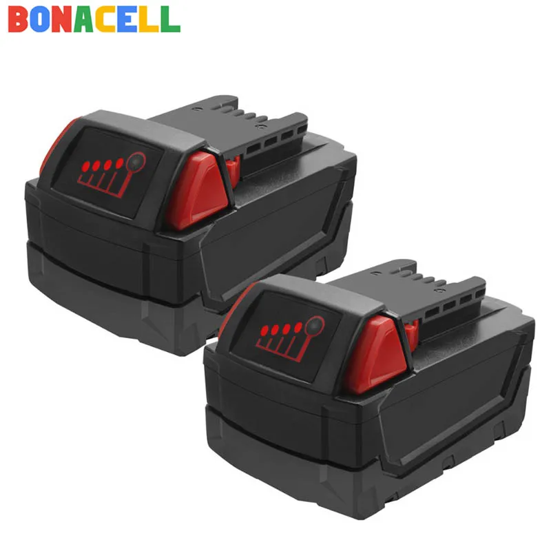 Перезаряжаемый литий ионный аккумулятор для электроинструментов Milwaukee M18 48 11 9000 1815 1850 1840 2 шт.|Перезаряжаемые