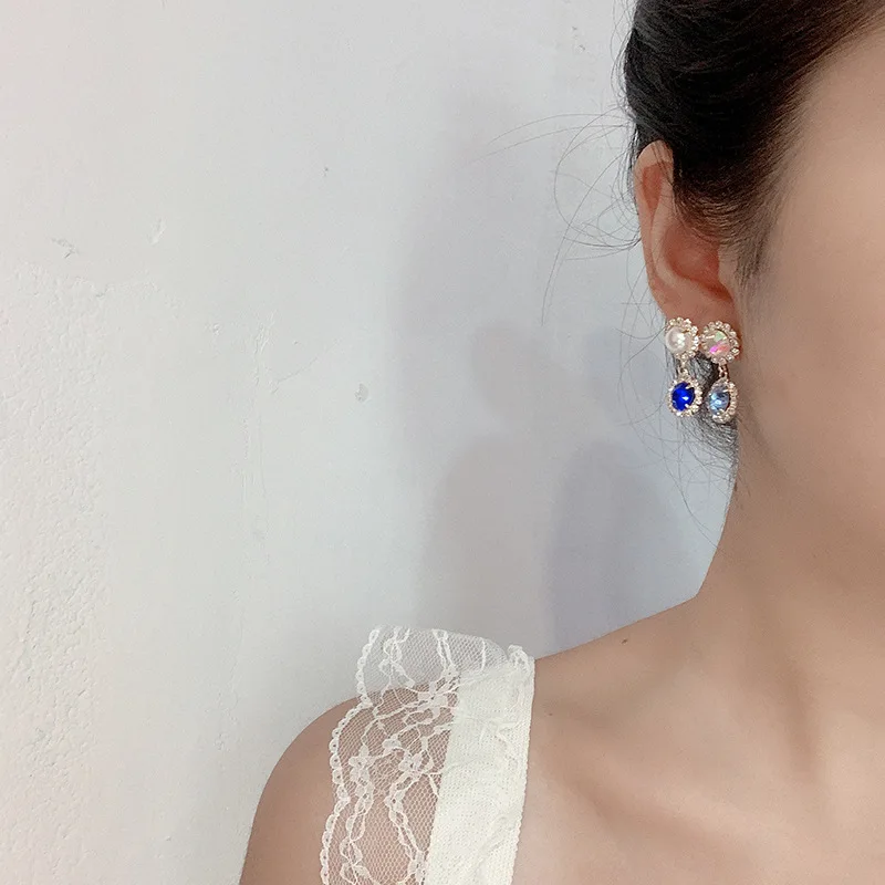 MWsonya корейский роскошный Bling Красочные Стразы Капли серьги для женщин элегантные хрустальные вечерние Pendientes ювелирные изделия