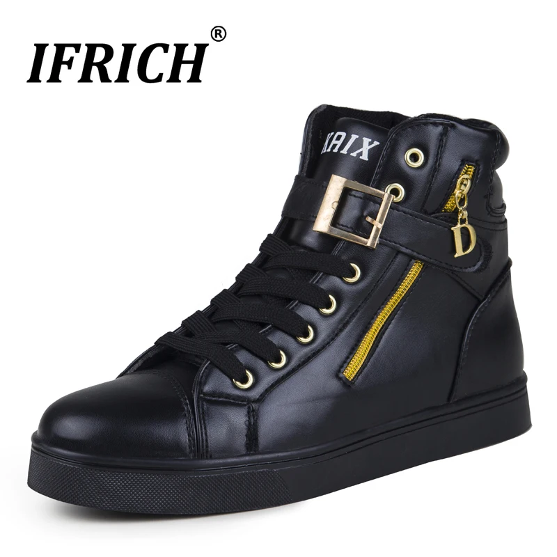 

Spring/Autumn Men Boots Fashion Zipper Mens Punk Boots Brand Designer Buckle Strap Ankle Boots Men Rubber Flat Nightclub Boot