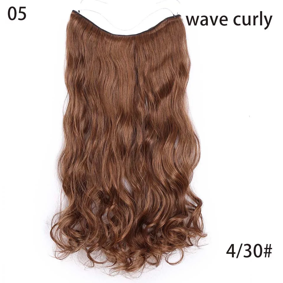 AISI BEAUTY, шиньоны в виде рыбьей линии, без зажимов, цельные накладные волосы, синтетические волнистые волосы для наращивания для женщин - Цвет: WEXS005-4-30