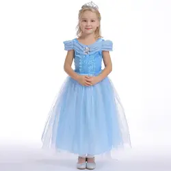 2019 Новое Стильное платье принцессы для девочек костюм на Хэллоуин торжественное платье для девочек платье в пол