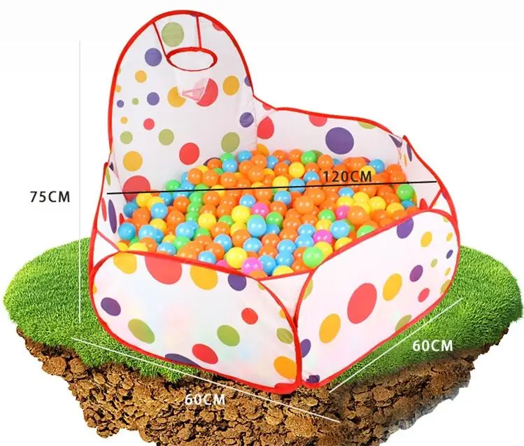 3 в 1 детский манеж бассейн из шариков портативный детский забор Манеж туннель Складной Игровой двор для детей игровой бассейн палатка с корзиной - Цвет: Only basket part