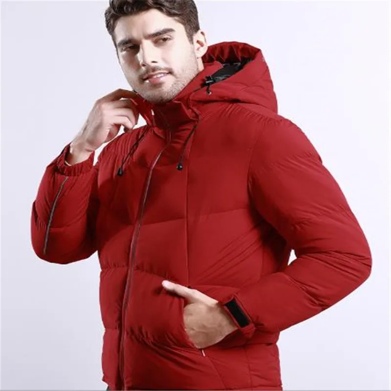 Sitaicery, водонепроницаемый красный пуховик, мужской модный пуховик с капюшоном, мужской пуховик, большой размер, зимняя куртка для мужчин, толстая одежда, парка