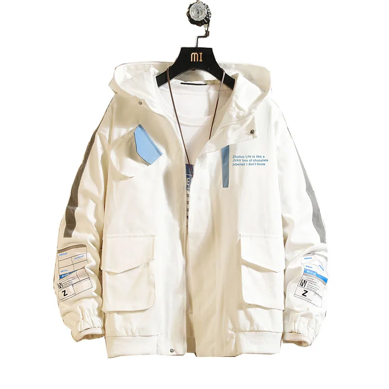Повседневная куртка ветровка весенне-осенняя верхняя одежда военные водонепроницаемые куртки мужские пальто с капюшоном туристические горные куртки мужские - Цвет: white