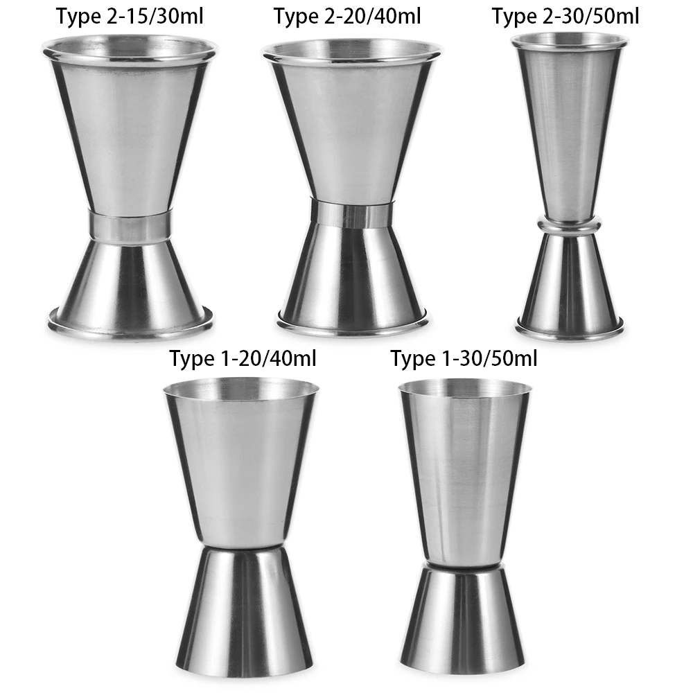 15/30 25/50 20/40 30/50ml Stainless Steel Measuring Cups Bar Party Wine Cocktail Shaker Dual Shot Jigger Liquid Drinks DIY Tools
