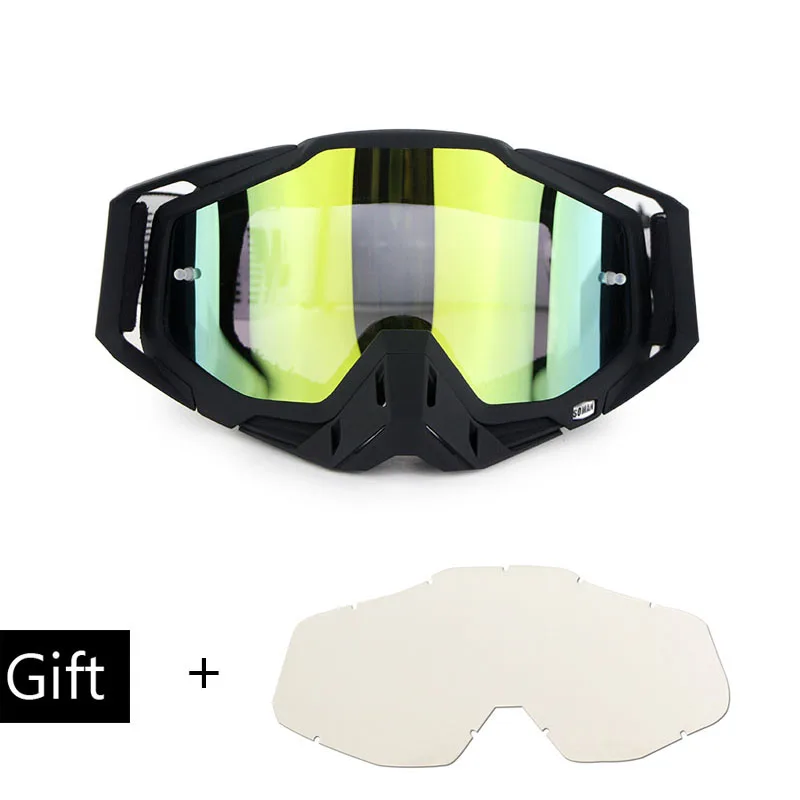 SOMAN очки для мотокросса очки для внедорожников ATV Dirt Bike MX DH MX очки для лыжного мотогонок очки подарок прозрачные линзы