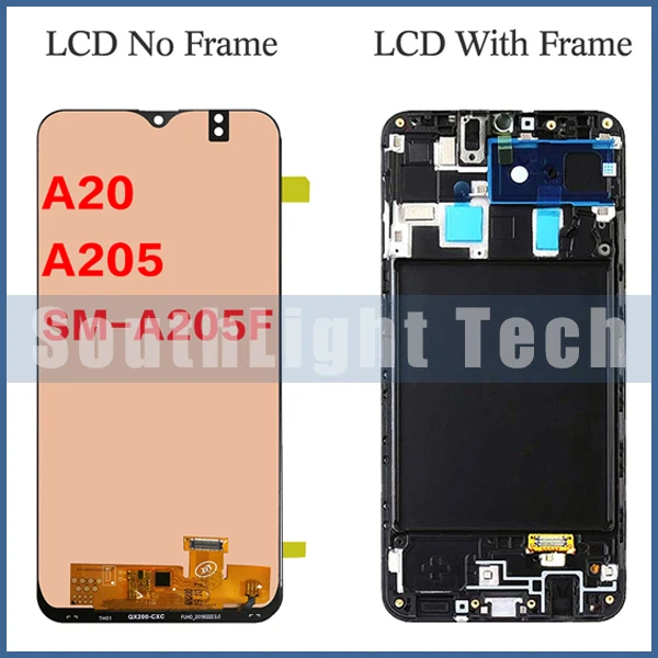 Класс AAA++ OLED экран для samsung Galaxy A20 A205 SM-A205F A205GN A205S A205YN ЖК-дисплей сенсорный экран дигитайзер OLED экран