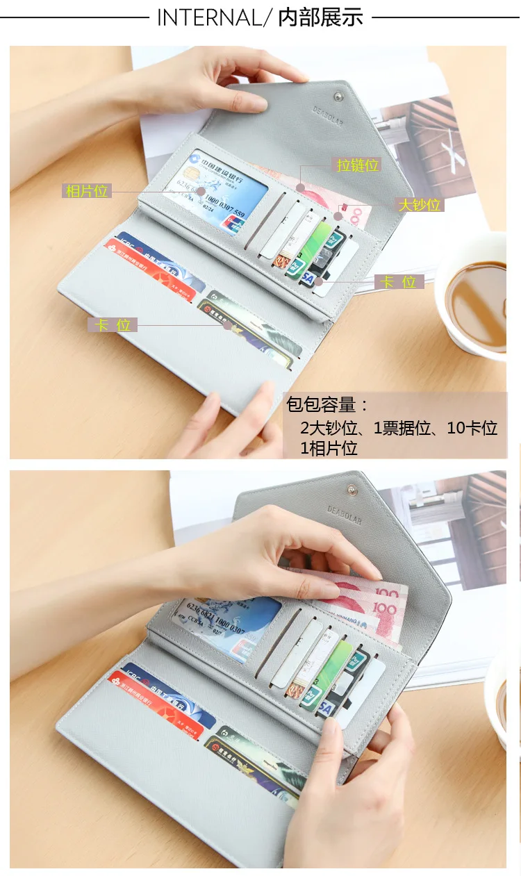 Модный чехол-бумажник с Для женщин кошелек бумажник держатель для карт женский клатч портмоне мульти-Карточные отделения Роскошные Дизайнерские монета с изображением женщины портмоне
