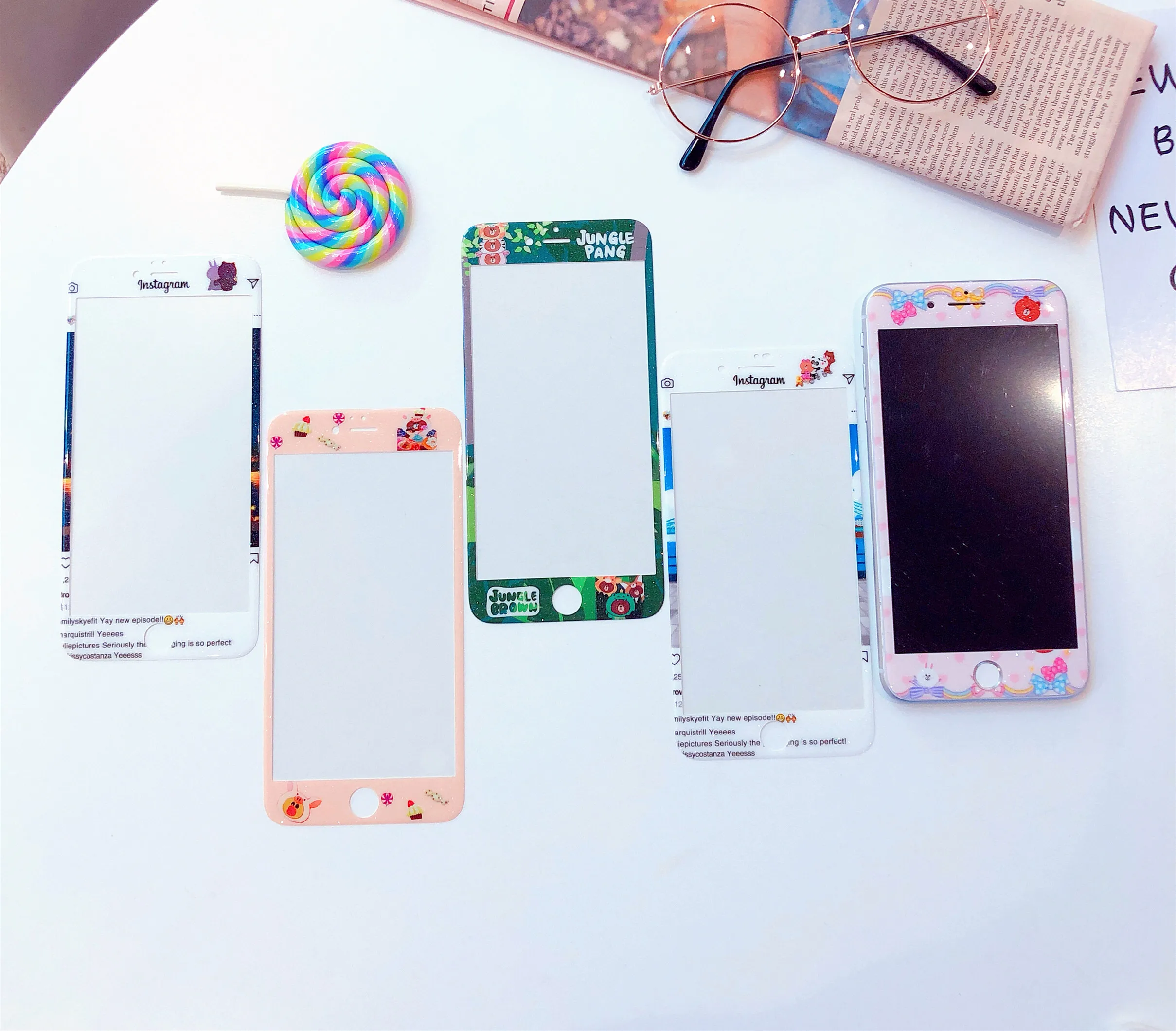 

Cartoon Pattern 3D Soft Edge Screen Protector Tempered Glass For iPhone 6 6s Plus 7 8 Plus Protective Glass 9H HD