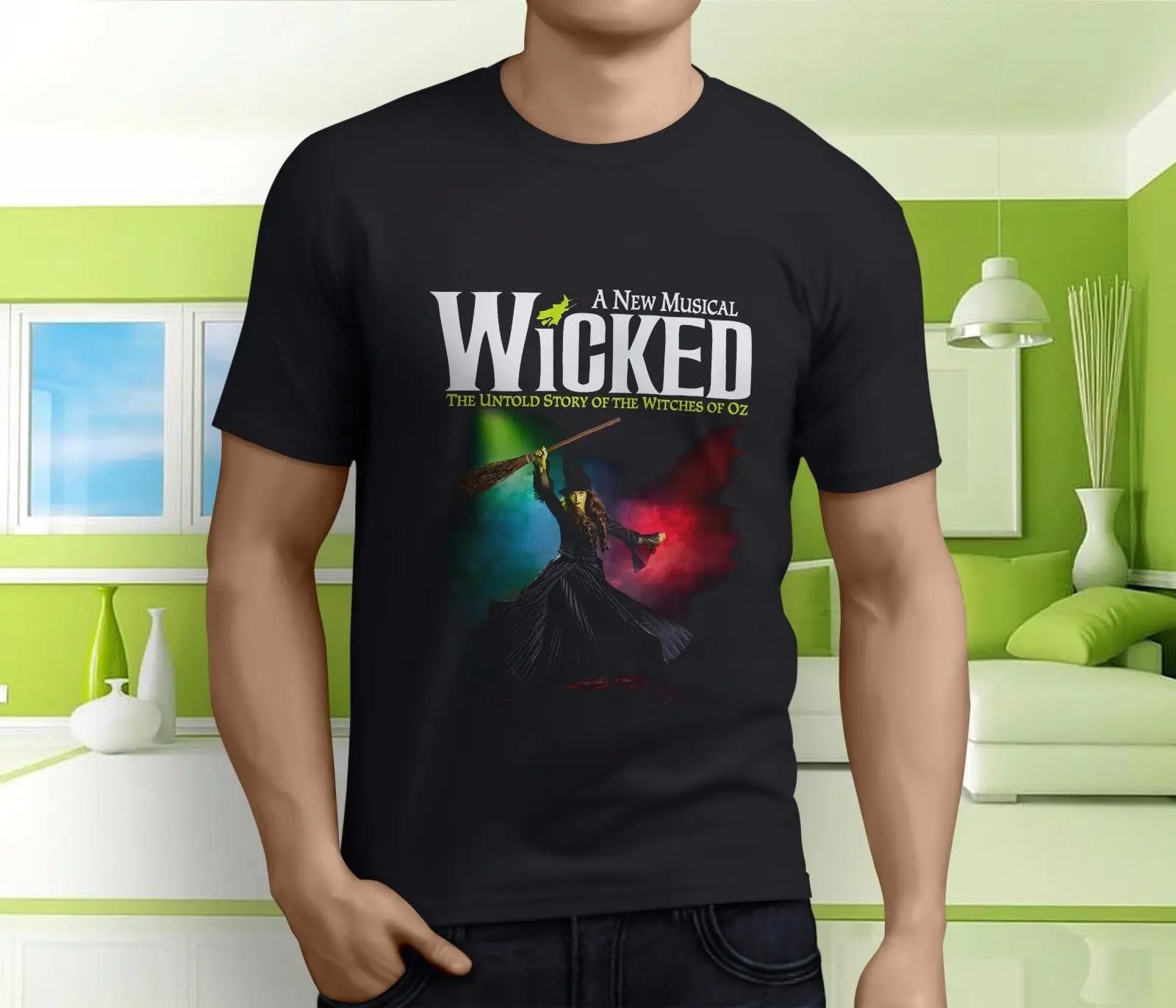Wicked Broadway Musical The Untold Story Of Witch Men's Black T-Shirt Size S-3XL Wicked Broadway Musical The Untold Story Of Witch Men's Black T-Shirt Size S-3XL