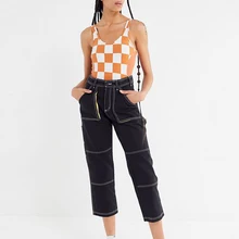 Женские черные свободные повседневные джинсы больших размеров, спортивные брюки для школьниц, хипстерские прямые штаны, корейские джинсовые штаны-шаровары, осень