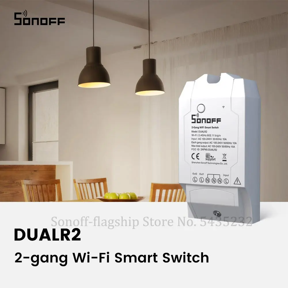 Itead SONOFF двойной беспроводной Wifi 2 банда релейный модуль сделай сам пульт
