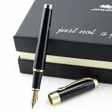 Jinhao Классическая 1200 металлическая перьевая ручка с золотой отделкой 18KGP Тонкое Перо 0,5 мм чернильная ручка для выпускника/бизнеса/офиса