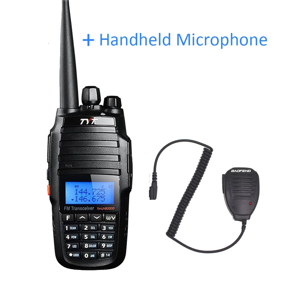 TYT TH-UV8000D рация 10 км VHF 136-174 МГц UHF 400-520 МГц двухдиапазонный портативный радиолюбительский fm-приемопередатчик двухстороннее радио - Цвет: Add Microphone