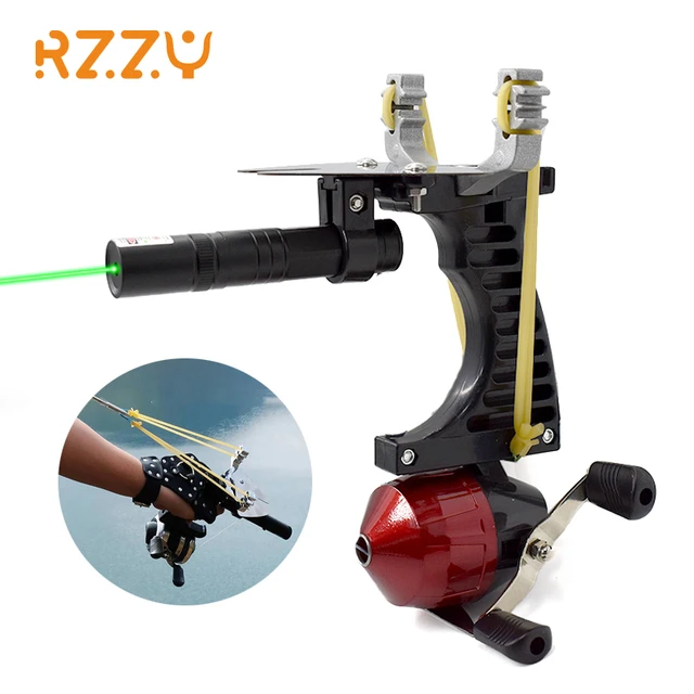 Green Laser Fishing Slingshot Set Powerful Bow and Arrow Shooting