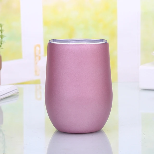 350ml Stainless Steel Vacuum Flask Thermos Cup Cute Double Eggshell Cup Vacuum Flasks Travel Coffee Mug Creative Red Wine Glass as picture