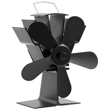 Ventilador de lareira 5 lâmina calor alimentado fogão ventilador log queimador de madeira eco amigável silencioso ventilador lareira casa eficiente distribuição de calor