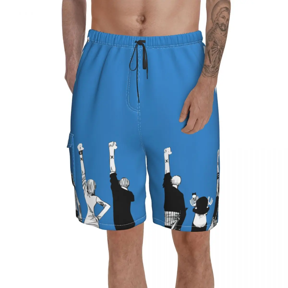 Пляжная дышащая быстросохнущая Прохладный Мужские шорты для бега из Аниме