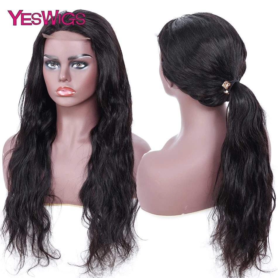 Yeswigs кружева закрытие волос парики для чернокожих Для женщин 4x4 закрытие парик Реми Бразильские влажные и волнистые человеческие волосы парики объемная волна afsisterwig