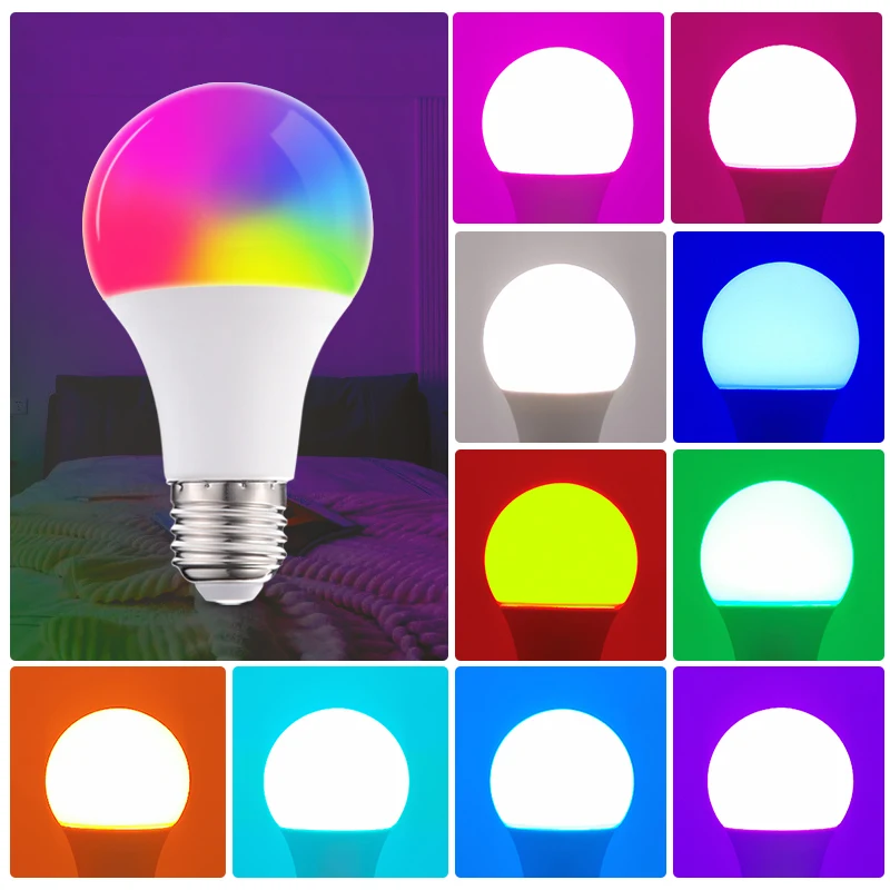 RGB Lamp Bulb LED RGBW  5W/7W/10W/15W/20W Remote Control   Colorful  Changing Home Decorative  Atmosphere  Lamp Bulb