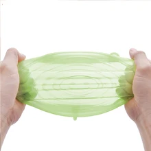 Набор силиконовых стрейчевых крышек из 6, крышки для сохранения свежести, многоразовые крышки для миски