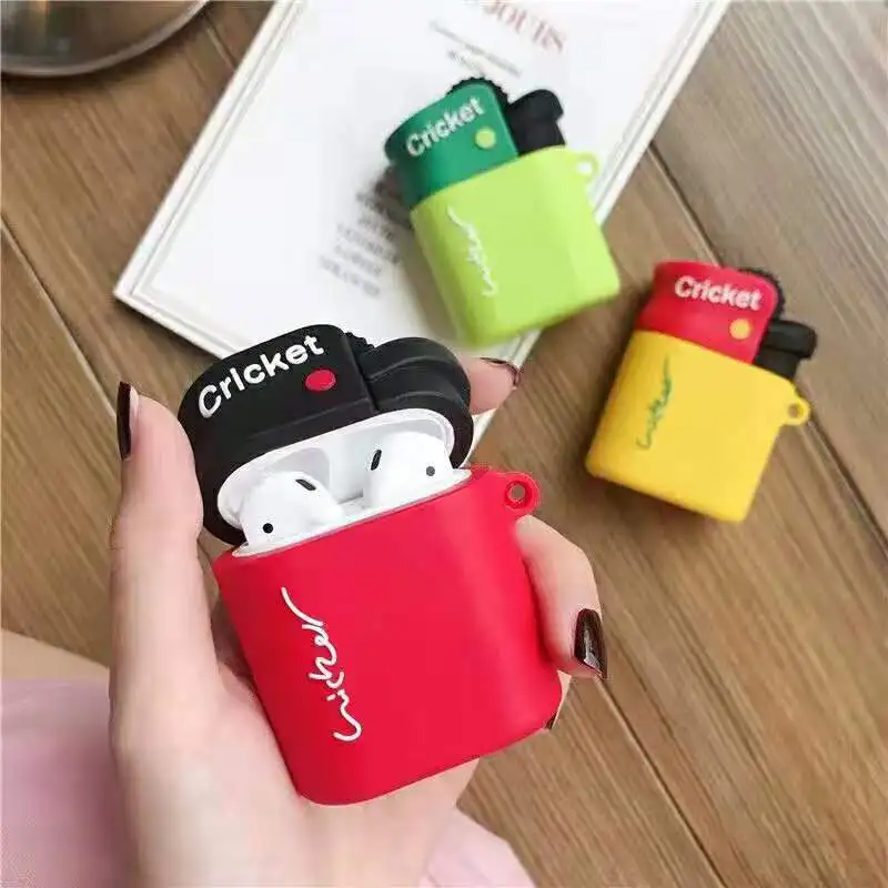 Новые милые зажигалки крикет Мягкие силиконовые формы Bluetooth беспроводные наушники крышка для Apple AirPods 1 2 коробка анти-осень гарнитура чехол