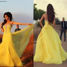 Желтое платье для выпускного вечера, недорогое милое вечернее платье на выпускной, большие размеры