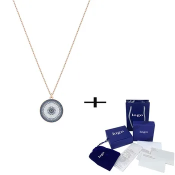 

SWA Exquisite New Lucky Pendant Multicolor Rose Gold Necklace Fashion Lady Jewelry Send Girlfriend Anniversary Wedding Gift
