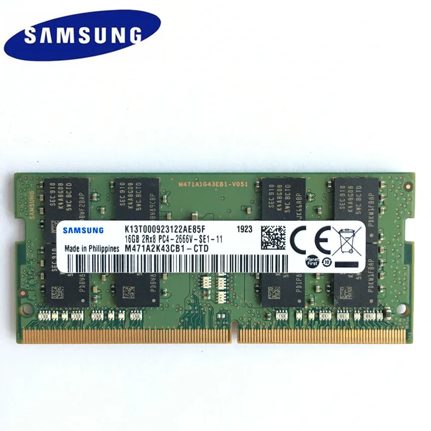 Ноутбук samsung DDR4 16GB 2RX8 PC4 2666V DIMM память для ноутбука 16G DDR4 2666MHZ Память для ноутбука оперативная память для ноутбука