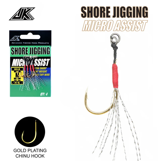 JK Small Sea Fishing Hook Shore Jigging For Micro Jig 7g 15g 30g 40g Gold  Plating