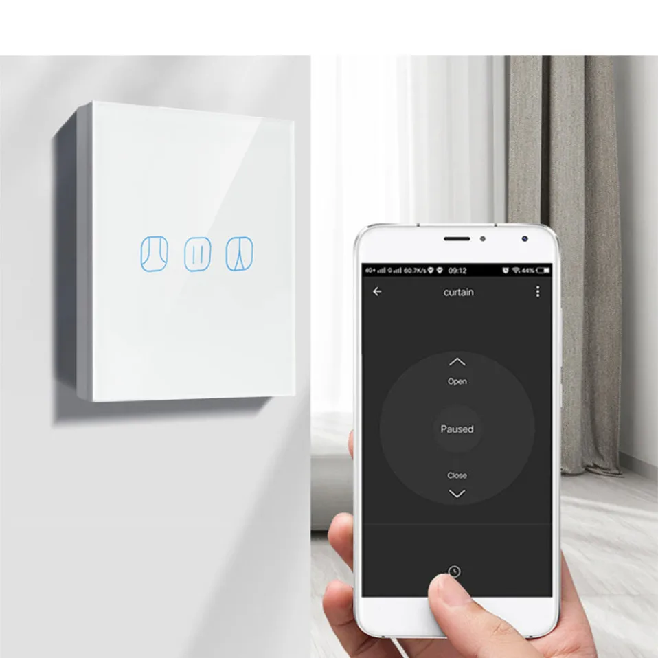 AVATTO WiFi сенсорный занавес переключатель электрические моторизованные шторы на роликах работает с Google Home Alexa Echo Tuya умный дом