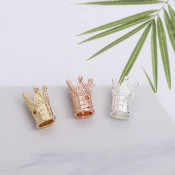 

Crown rose gold crown beads DIY copper metal plated gold crown beads for Beiver bracelets for beaded men to make jewelry accesso
