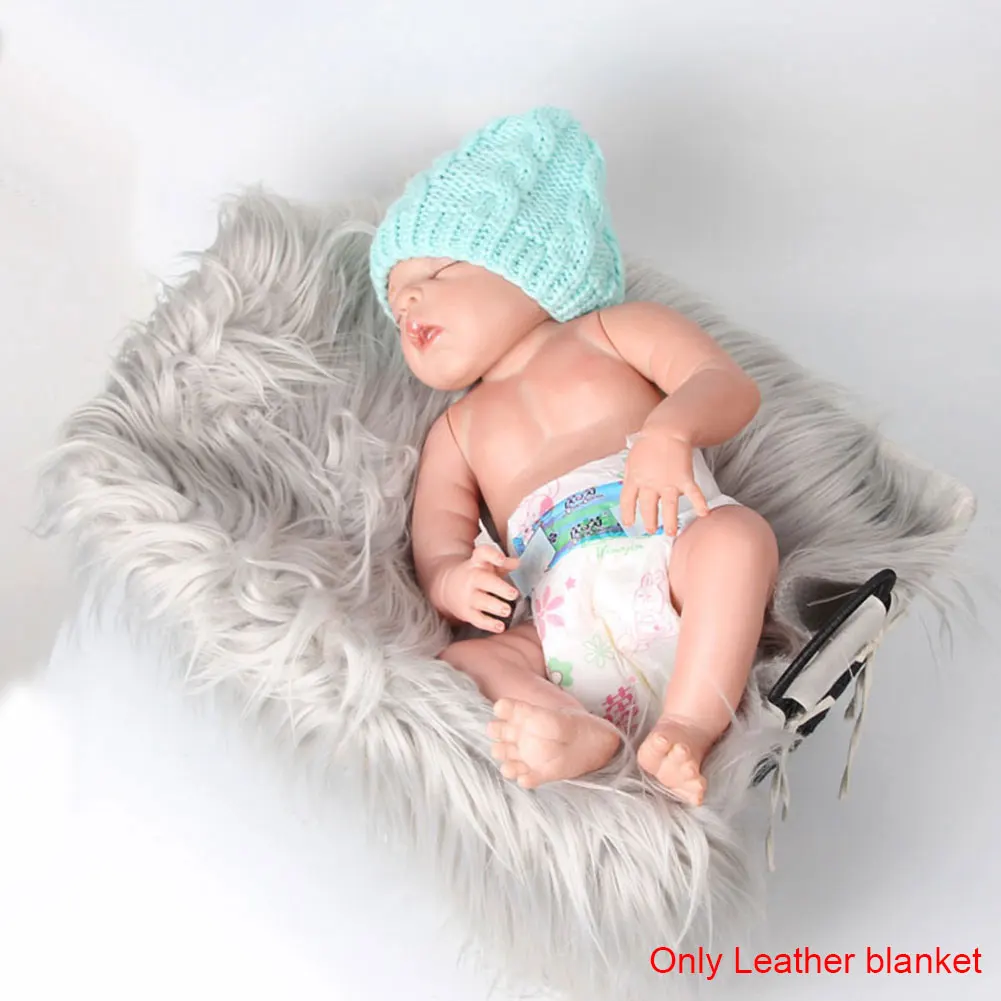 

Mat Background Soft Warm Solid Swaddling Comfortable Wrap Newborn Monthly Reusable Artificial Fur Baby Blanket Photography Props