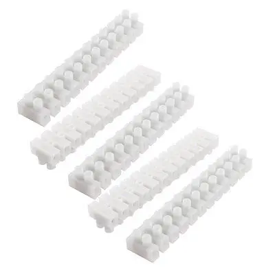 

5pcs AC600V 30A 12 Pole Double Row Covered Barrier Screw Terminal Block