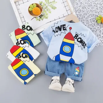 

Baby Boys Girls Clothes Children Summer Cotton Printed T Shirts Shorts 2Pcs/sets Infant Leisure Kids Fashion Toddler Tracksuits
