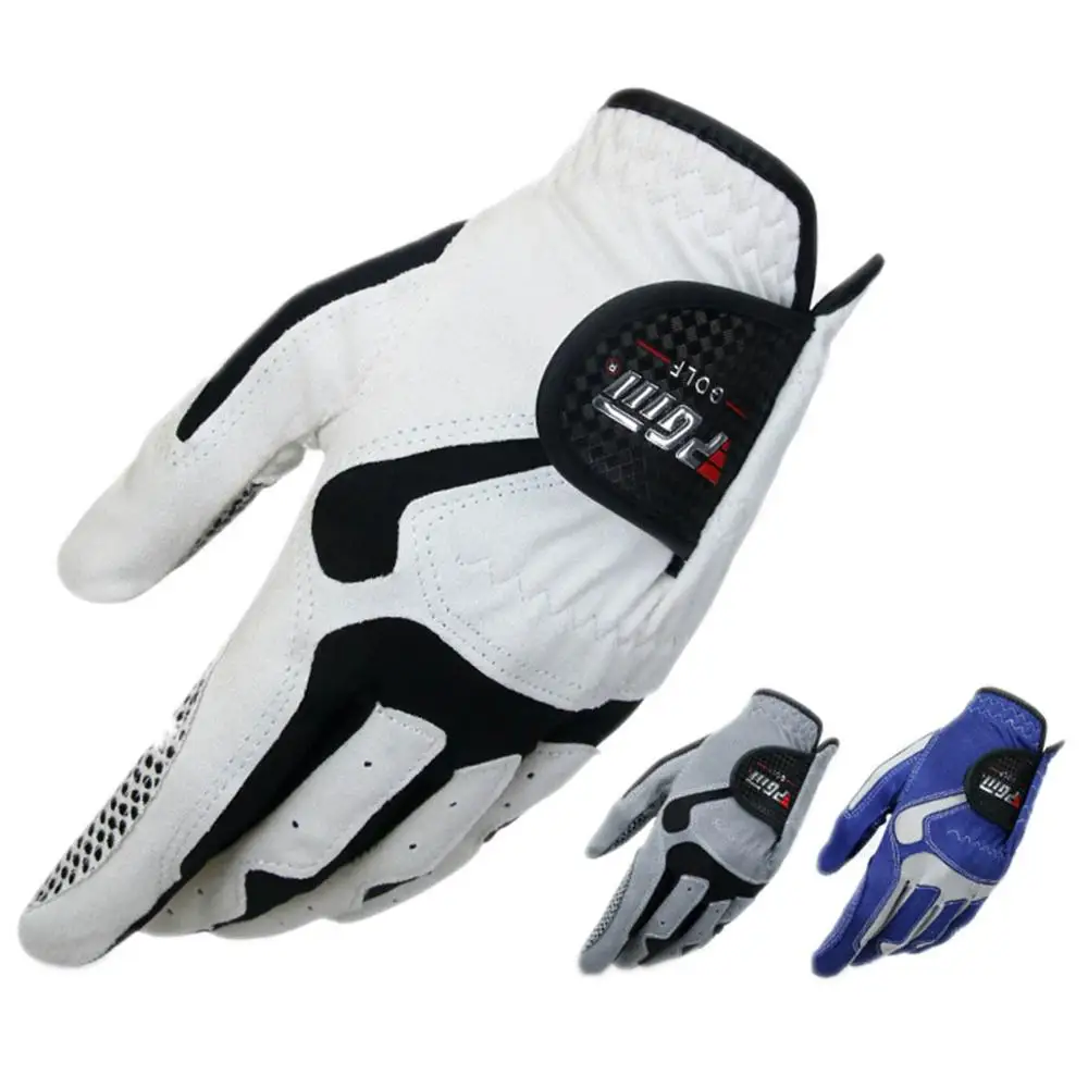 PGM мужские микро волокна мягкие перчатки для гольфа частицы левой руки дышащий спортивный Захват анти-скольжения Варежки 1 шт - Цвет: left white